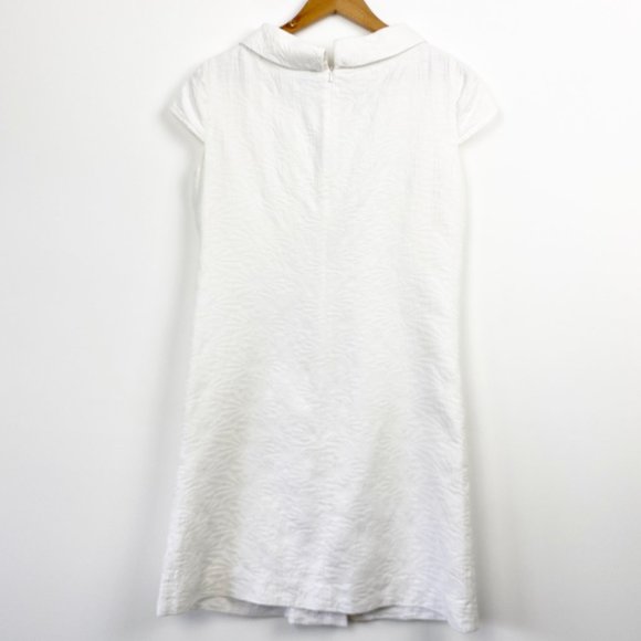 ETCETERA White Pleated Collared Dress Size 6 - Picture 4 of 9